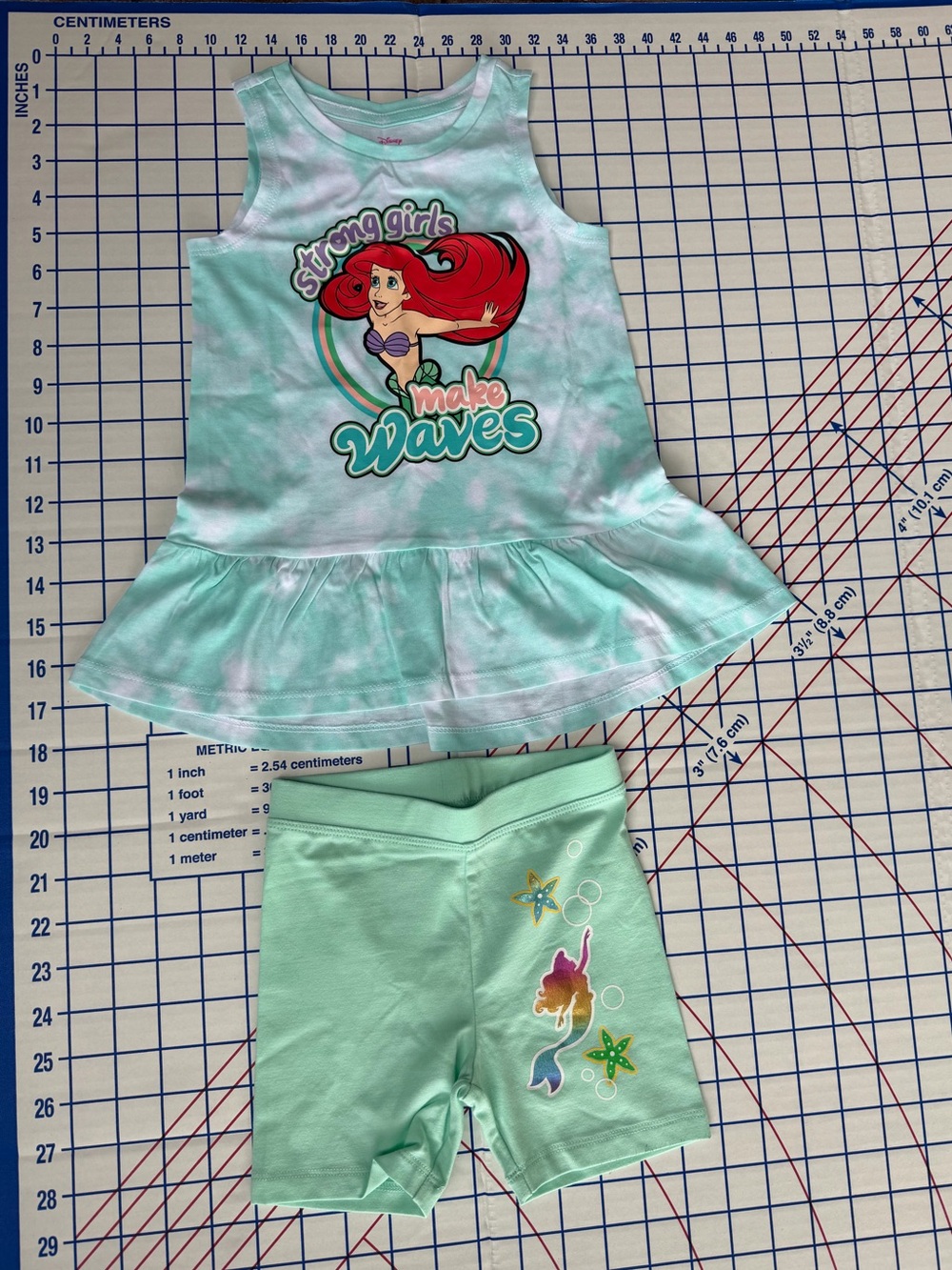 Disney Mint Green Girls Tank Top with Ariel Graphic
